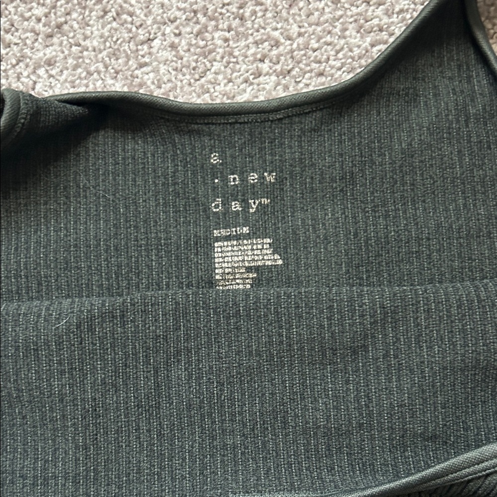 Women's Ribbed Tank Top Green - Picture 2 of 3